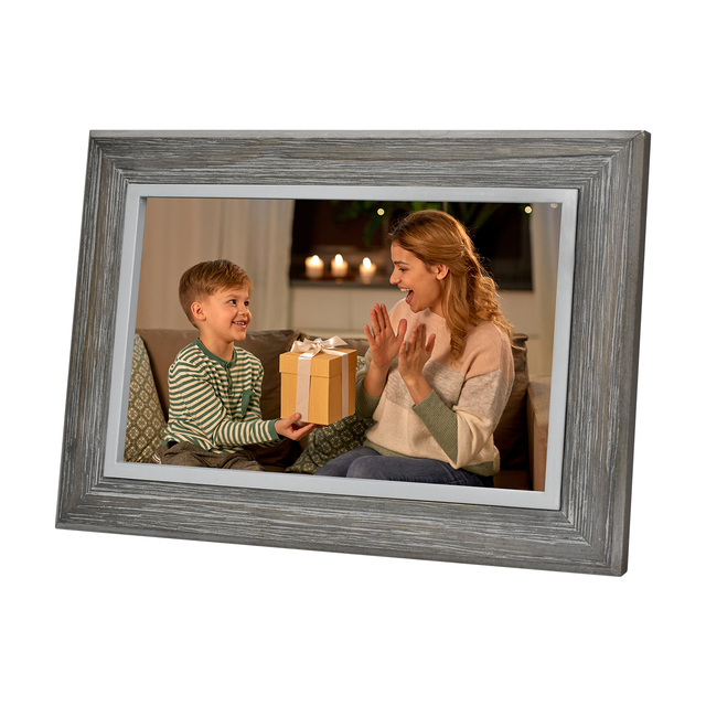 Solid Wood WiFi Touchscreen Digital Photo Frame Clock MP3 Video Playback 10 Inches Stock Shipped Immediately Ultra-Low Price