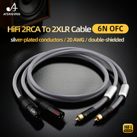 Câble adaptateur audio OEM/ODM Hi-Fi double RCA vers double XLR mâle/femelle pour enceintes et microphones, avec âme en fil OFC plaqué argent