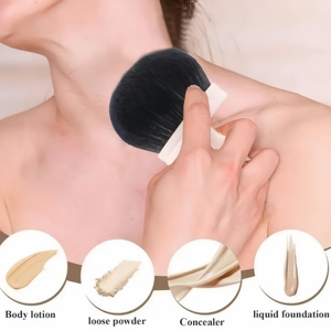 Brocha Extra Grande para Autobronceador, Brocha Profesional Kabuki para Polvo y Base <span class=keywords><strong>de</strong></span> Maquillaje, Brocha para Bronceador y Autobronceador para Rostro y Cuerpo - Product Image 4