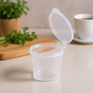 Contenitore per Alimenti Minimalista Trasparente da 4 Oz in PP, Impilabile, con Coperchio a Cerniera, per Uso in Cucina - Product Image 2