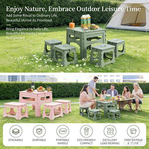 Lightweight Folding Table and Stool Set for Outdoor Activities, Easy to <strong>Transport</strong>, Perfect for Camping, Hiking, and Beach Days - Product Image 4