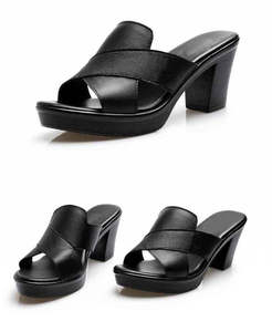 <span class=keywords><strong>Sandalias</strong></span> de tacón de talla grande para mujer, nuevos zapatos informales antitormenta a la moda de verano con tacón grueso para mamás - Product Image 3