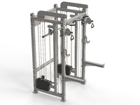 Rack de musculation tout-en-un commercial avec machine Smith, système de poulies, croisement de câbles double, équipement de gym multifonctionnel robuste