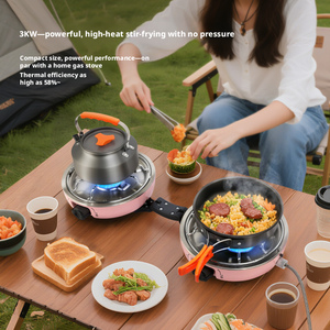 Nueva estufa de <span class=keywords><strong>gas</strong></span> portátil para exteriores, plegable, de doble quemador, con fuego potente, ideal para camping y pícnic. - Product Image 4
