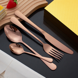 Top sang trọng gương đánh bóng <span class=keywords><strong>Flatware</strong></span> Set thép không gỉ 24 cái thiết lập dao kéo dao muỗng nĩa bạc vàng <span class=keywords><strong>Flatware</strong></span> - Product Image 6
