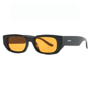 Trendy kleine rechthoekige vintage plastic zonnebrillen met zwart montuur, op maat gemaakte logo's, groothandel voor dames en heren, vierkante zonnebrillen - Product Image 5