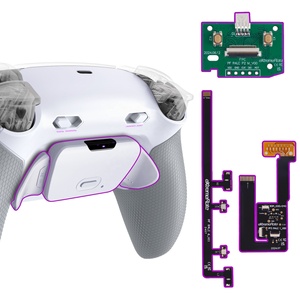 Rubberized White Gray Remappable Back Button RISE Plus MAX Back Paddle Kit with Click Trigger Stops for PS5 <b>Controller</b> - Product Image 1