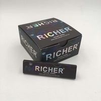 Papier à rouler personnalisé avec logo, filigrane, gomme arabique 100% naturelle, estampé à l'or et à l'argent, avec fermeture à clip, 32 filtres par carnet