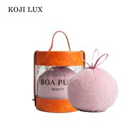 Houppette à poudre lavable en matériau Boa à motif uni, fabriquée en Chine