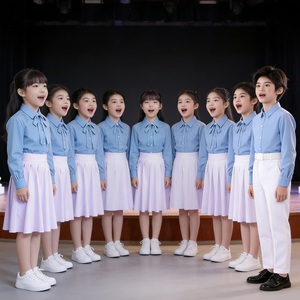 Traje <span class=keywords><strong>de</strong></span> Actuación Personalizado Azul <span class=keywords><strong>para</strong></span> Coro Infantil, Atuendo <span class=keywords><strong>para</strong></span> Concurso <span class=keywords><strong>de</strong></span> Recitación y Discurso <span class=keywords><strong>para</strong></span> Niños y Niñas <span class=keywords><strong>de</strong></span> Primaria y Secundaria - Product Image 5