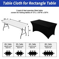 Nappes Rectangulaires en Polyester Extensible de 6 Pi² pour Fêtes, Salons Professionnels, Banquets et Mariages