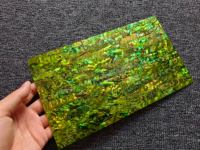 Papier en feuille d'abalone naturel jaune et vert en gros pour incrustation de meubles, accessoires de guitare, cadeaux et artisanat