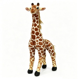 Realistic <b>Giraffe</b> <b>Plush</b> Toy, Standing Safari Animal Stuffed Animal with Patterned Fur, Long Neck & Mane - Product Image 4