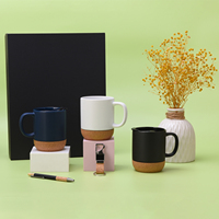 15oz BPA-freie, auslaufsichere Keramik-Kaffeetasse Geschenkbox-Set mit Korkboden, Sublimationsdruck, individuelles Logo, Geschäftsgeschenke