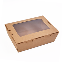 Boîte d'emballage en papier kraft pour cupcakes, toast, beignets, biscuits, conteneur alimentaire pour boulangerie à emporter avec fenêtre transparente