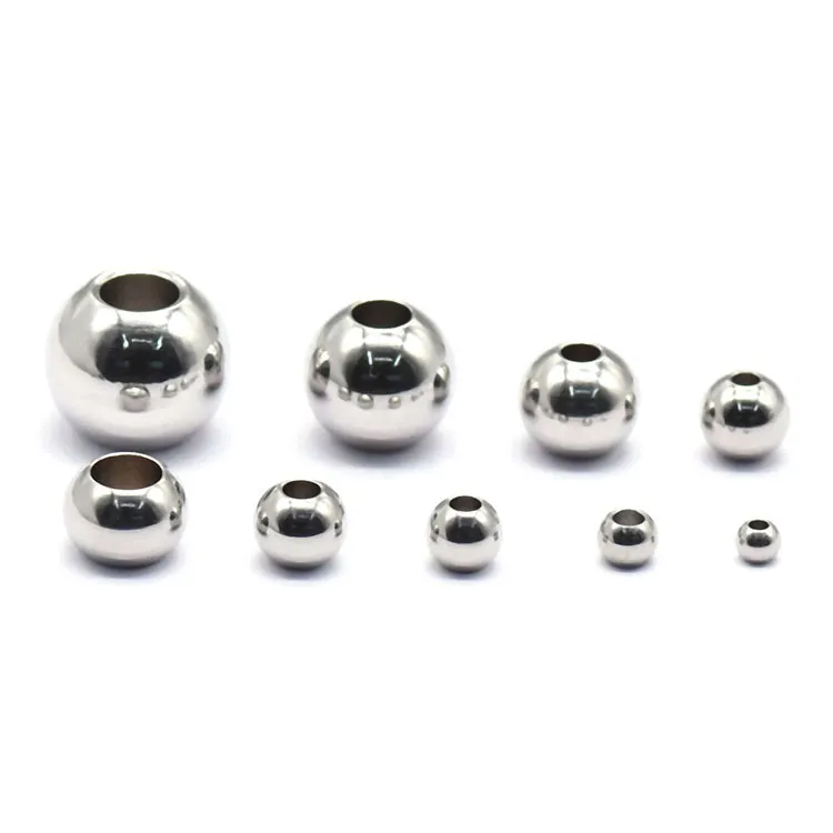 2/3/4/5/6/8/10/12mm Loose Bead Black Silver Gold Plated Spacer Bead 316L Stainless Steel Beads for Jewelry Findings & Components