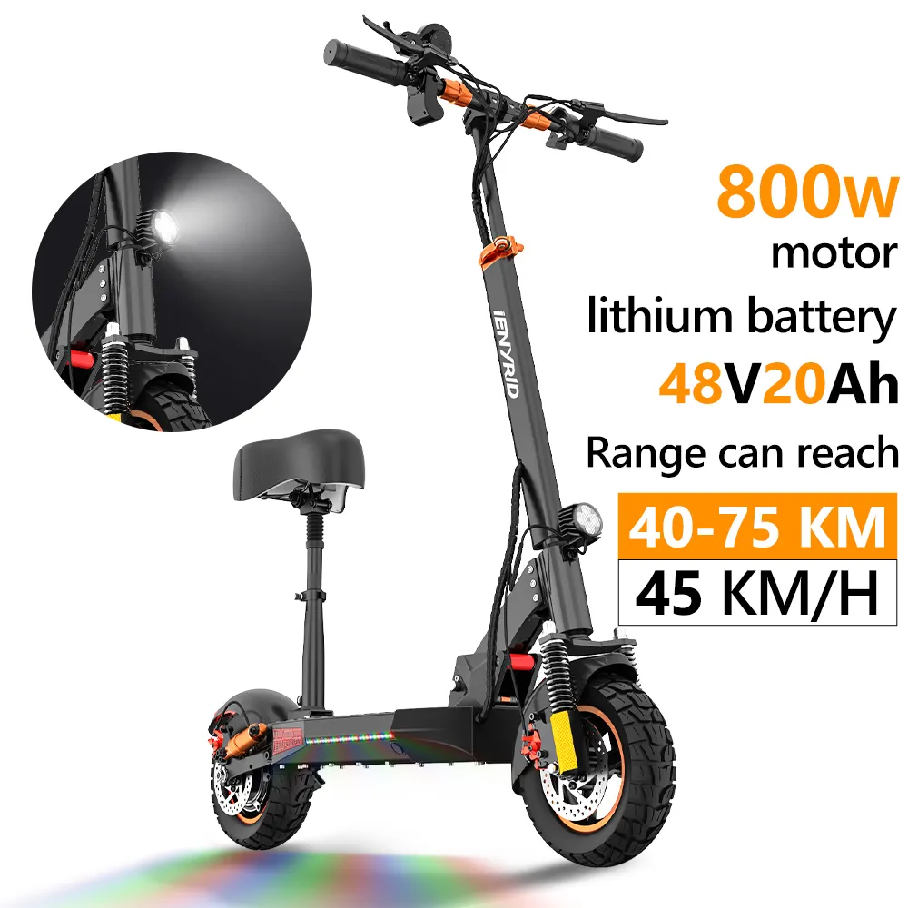 Snelle Elektrische Scooter 800W Kick Scooter Ienyrid M4 Pro S + Max 48V 10Inch Draagbare Off-Road Woon-Werkverkeer 45 Km/h Volwassen E Scooters
