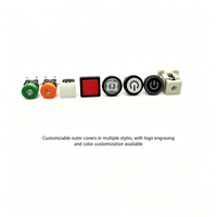 Interrupteurs à bouton-poussoir LED lumineux à tête plate momentanée, étanches IP65 en acier inoxydable, 6*6*8.5mm, 5 broches, 12V, avec terminal à trou tactile