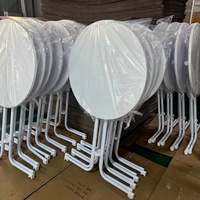 Vente en gros Table et chaises de bar à cocktails pliable pour intérieur/extérieur en plastique pour banquets, mariages et fêtes Blanc Rond Grand Design