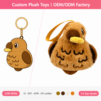 Porte-clés en peluche de coton personnalisé, poupée animal en peluche, mini pendentif de sac mignon de dessin animé, vente en gros d'usine OEM ODM, cadeau EN71 CE Coton