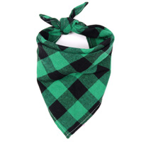 Bandana pour chien personnalisable OEM HELLOMOON, nouvelle écharpe en tissu de coton écologique à double épaisseur, motif écossais, réglable et tendance