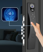 D4010 3D Reconocimiento facial Huella digital Entrada sin llave Cerradura de puerta delantera inteligente con video Control automático Cerradura de puerta inteligente
