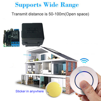 Control Remoto Inalámbrico de 433MHz con Chip de Aprendizaje de Código, Botón de Pánico para Sistema de Alarma Antirrobo de Timbre de Puerta de Casa SOS