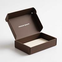 Boîte d'Emballage Cadeau Ondulée Luxe et Sur Mesure en Carton Marron avec Dorure Or, Idéale pour l'Expédition et les Présentations