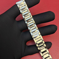 Nouveau modèle de bracelet en acier inoxydable massif à trois maillons pour homme, montre mécanique de style plat, bracelet universel