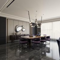 Design d'intérieur moderne pour appartement penthouse avec plan ouvert, design de luxe haut de gamme pour la vie urbaine