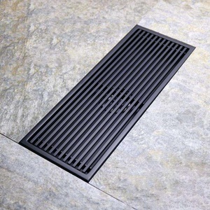 OEM OEM/ODM Black Modern Style Rectangle Grate Drainage Cover Grille Hot Shower Floor Drain for Bathroom and Hotel Applications - Product Image 2