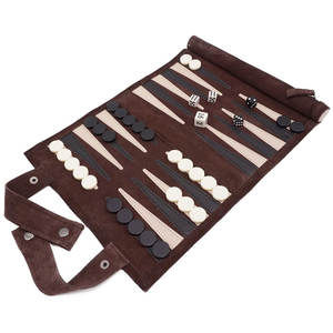 Jeu de backgammon en cuir avec un magnifique ensemble de backgammon portable en cuir de vachette de haute qualité, jeu de voyage en cuir - Product Image 3