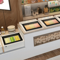 Mini nevera de mesa para helados, 3 sartenes