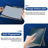 Protection d'écran anti-lumière bleue avec cadre adhésif pour Surface Pro 8/9/X, résistante aux traces et aux rayures, installation simple