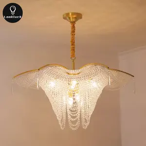 Design moderno personalizzato American Hotel Lobby Villa cristallo oro lampadario per soggiorno luci a sospensione