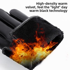 <span class=keywords><strong>Gants</strong></span> décontractés en cuir PU pour hommes pour l'<span class=keywords><strong>hiver</strong></span> <span class=keywords><strong>Gants</strong></span> anti-froid pour garder au chaud pour une utilisation quotidienne et en plein air pour le cyclisme - Product Image 3