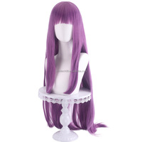 La perruque de cosplay The Main Shengda Tokyo cat Meow Meow Fujiwara Pomegranate est une perruque longue et droite de couleur violette, 100 cm.