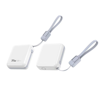 Neue PD22.5W/35W Superschnelle Ladefunktion 10000mAh Ultraflache Typ-C Tragbare Outdoor-Powerbank mit Integriertem Kabel & Lampenanzeige