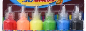 Çocuk yaratıcı 12 renkler 3D üç boyutlu sanat DIY inci tozu glitter parmak boyama akrilik boya