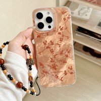 Étui de téléphone mignon avec nœud argenté et dragonne noire pour iPhone 17 Pro Max, coque de téléphone vintage à motif floral avec chaîne perlée léopard