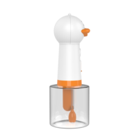 Distributeur de savon de douche pour chien automatique style canard mignon bouteille moussante électrique en plastique chargée pour le bain d'animaux domestiques