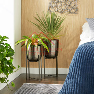 Maceta de dormitorio con acabado de Pátina verde de calidad superior con soportes Maceta moderna con soportes para el hogar Bar y restaurantes - Product Image 5