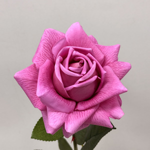 Venta al por mayor de flores de rosas de cabeza grande de boda de plástico planta de flores artificiales de alta calidad para la decoración del hogar boda - Product Image 2
