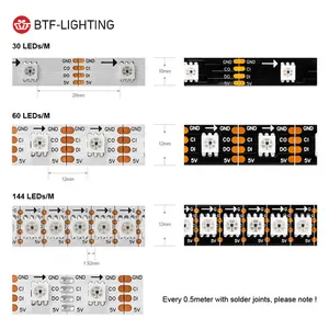 Digital Rbgic Dream Colour 60led Ip30 Ip65 Ip67 Flexible Rgb Led Strip Clock SK9822