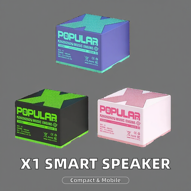 X1 Multifunction Outdoor Party Smart Speaker Mini Square Subwoofer Wireless for Bluetooth 5.4 HiFi Stereo Metal Bass USB TWS