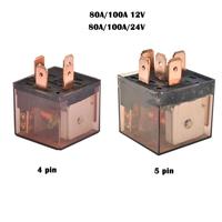 Relais automobile étanche 12V/24V 80A/100A à 4/5 broches, dispositif de contrôle de voiture, relais de commutation haute capacité, vente chaude