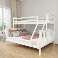 Wooden Loft Triple White Kids Bunk Bed
