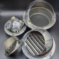 Grille d'aération extérieure moderne personnalisable en acier inoxydable 304, 180 mm, ronde, avec installation facile