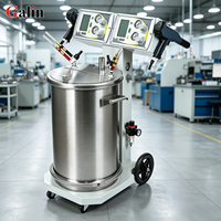 Machine de pulvérisation électrostatique à poudre, 90-95% d'utilisation du produit, double tête, écran LCD, trémie en acier inoxydable de 55L pour métal, CE KENT-FD