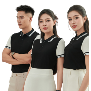 Polo en coton et élasthanne pour hommes 95/5 220gsm bicolore de haute qualité pour le bureau. - Product Image 1